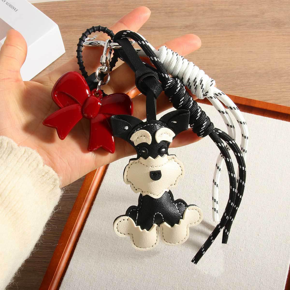 Yogodlns Cartoon PU Tier Tasche Anhänger Niedlich Frauen Hund Fliege Anhänger Rucksack Anhänger Ornamente Taschen Accessoires one size rot von Joom DACH