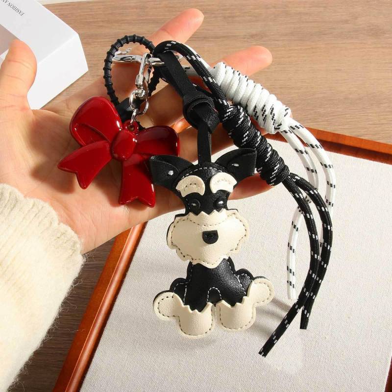 Yogodlns Cartoon PU Tier Tasche Anhänger Niedlich Frauen Hund Fliege Anhänger Rucksack Anhänger Ornamente Taschen Accessoires one size rot von Joom DACH