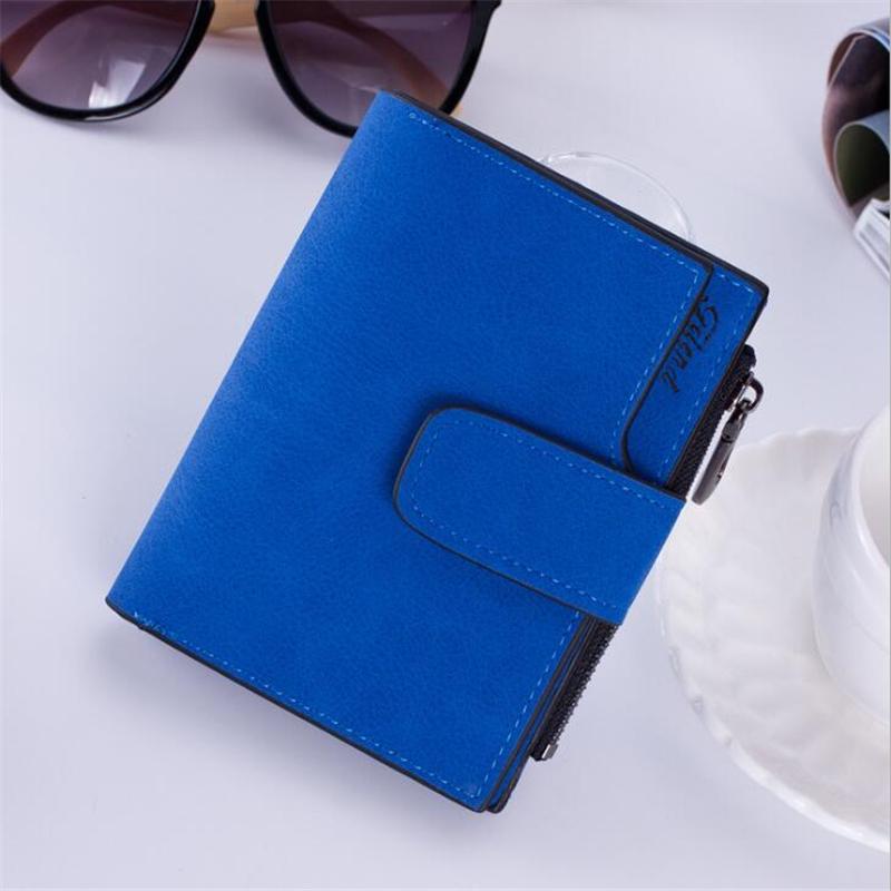 Yogodlns Damen Mini-Geldbörse aus Leder mit geschliffener Schnalle, Kartenhalter, Clutch-Geldbörse, Handtasche 12.8*10.5*3cm blau von Joom DACH