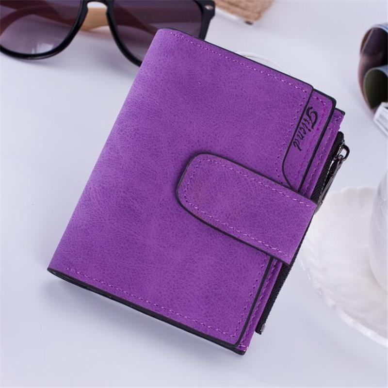 Yogodlns Damen Mini-Geldbörse aus Leder mit geschliffener Schnalle, Kartenhalter, Clutch-Geldbörse, Handtasche 12.8*10.5*3cm violett von Joom DACH