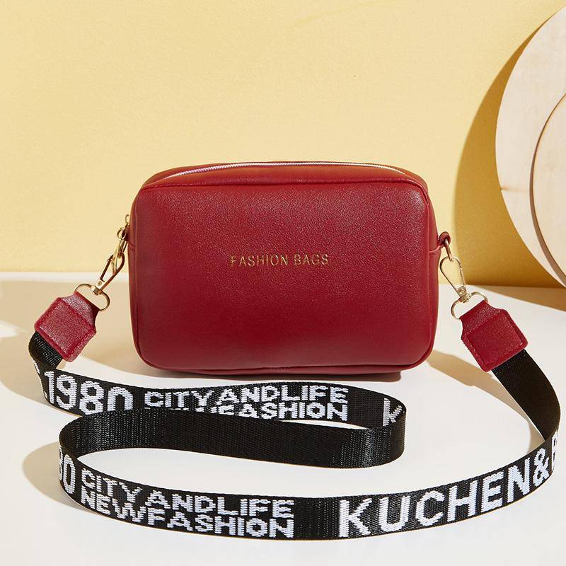 Yogodlns Mode Kleine Quadratische Tasche Für Frauen PU Leder Schulter Messenger Tasche Brief Riemen Umhängetasche Trendige Handtasche 16*6*11cm rot von Joom DACH