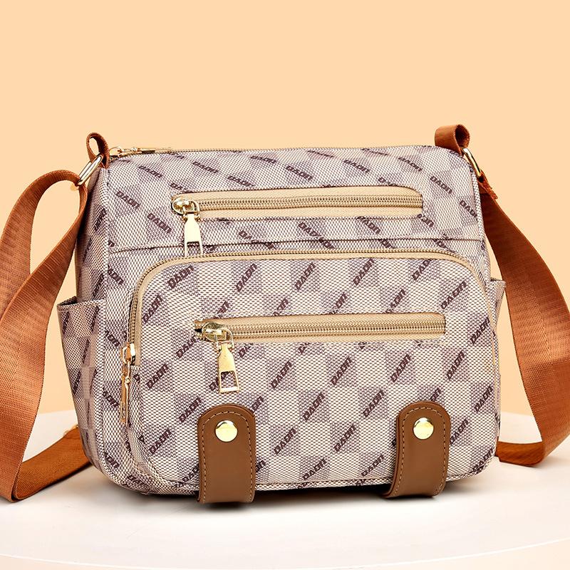 Yogodlns Modische Schulter-Crossbody-Tasche für Damen, Messenger-Taschen, PU-Leder, Vintage-Design, Damen-Handtasche und Geldbörse mit mehreren Taschen 24x10x20cm khaki von Joom DACH