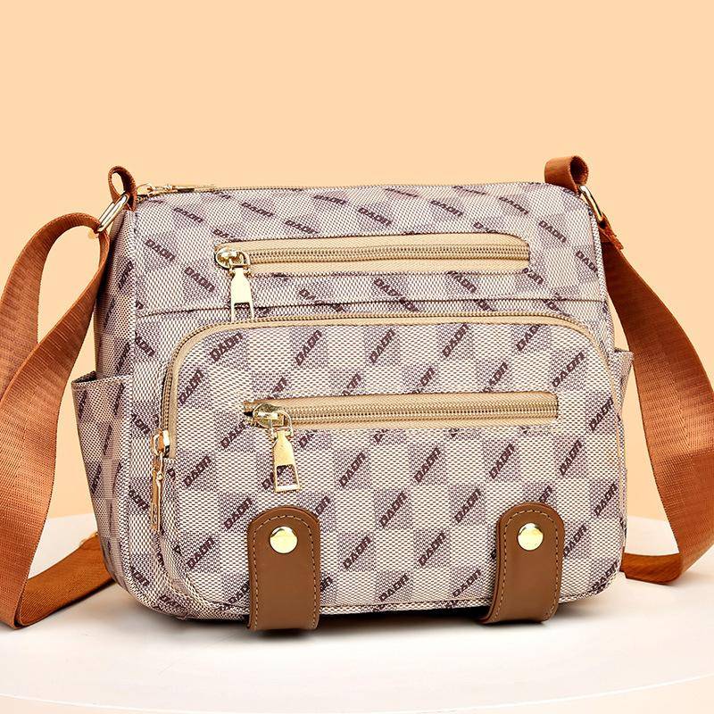 Yogodlns Modische Schulter-Crossbody-Tasche für Damen, Messenger-Taschen, PU-Leder, Vintage-Design, Damen-Handtasche und Geldbörse mit mehreren Taschen 24x10x20cm khaki von Joom DACH