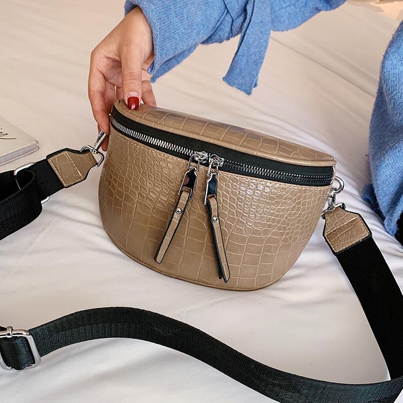 Yogodlns Modische Umhängetasche mit Krokodilmuster für Damen, PU-Leder, Satteltasche, Umhängetasche, Handtasche 24*8*17cm khaki von Joom DACH