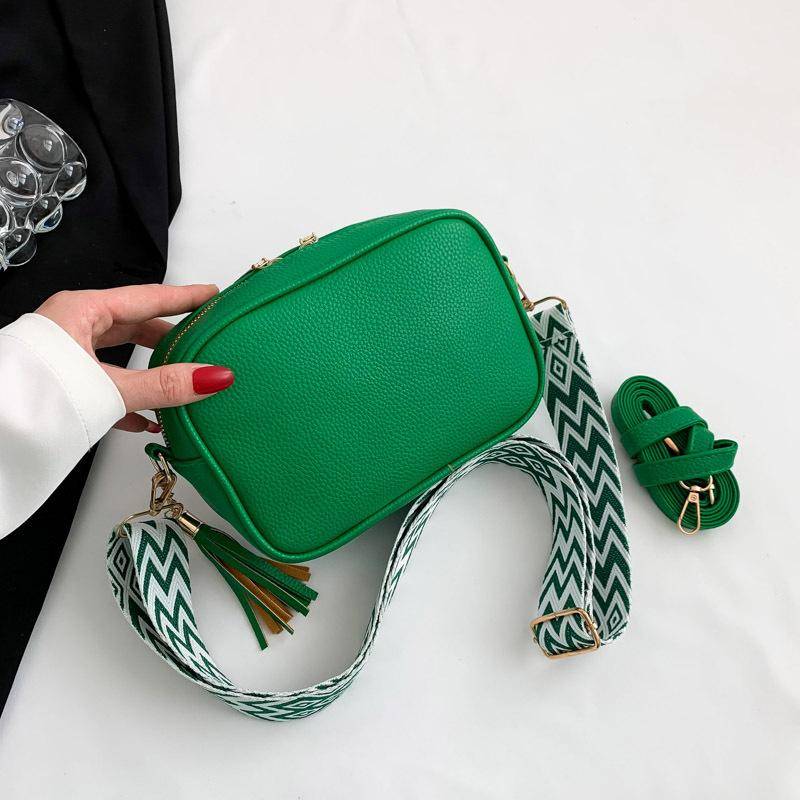 Yogodlns Neue Vintage Umhängetasche Handy Umhängetasche PU Leder Messenger Taschen Mode Täglichen Gebrauch Für Frauen Breiten Riemen Handtaschen 20x7x14cm grün von Joom DACH