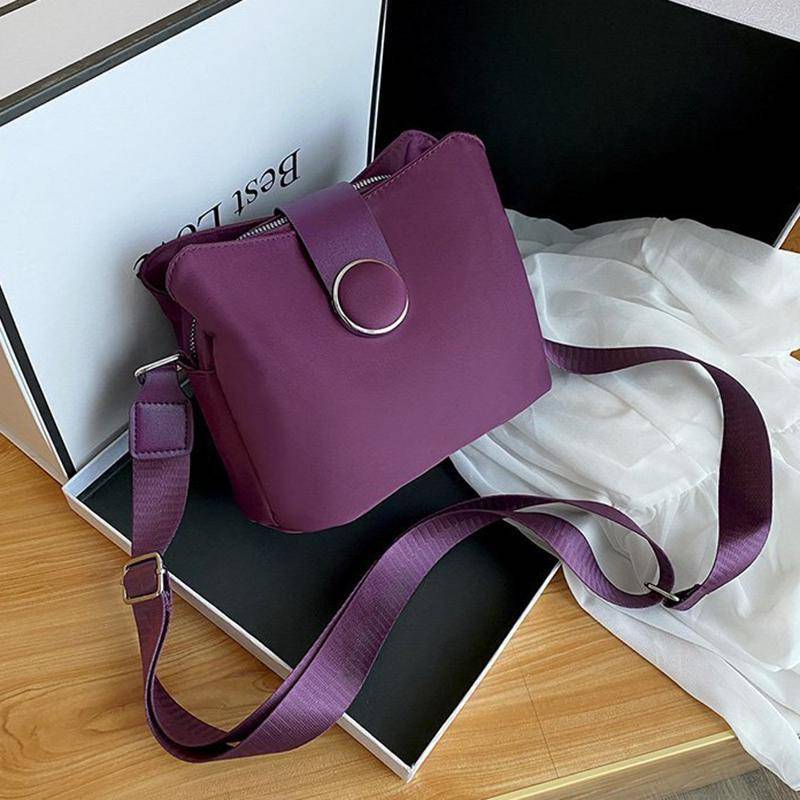 Yogodlns Vintage Nylon Wasserdichte Umhängetasche Frauen Wilde Umhängetasche Einfache Messenger Bag Tägliche Weibliche Handtasche Reise Dame Geldbörse Bolso 22x11x18cm violett von Joom DACH