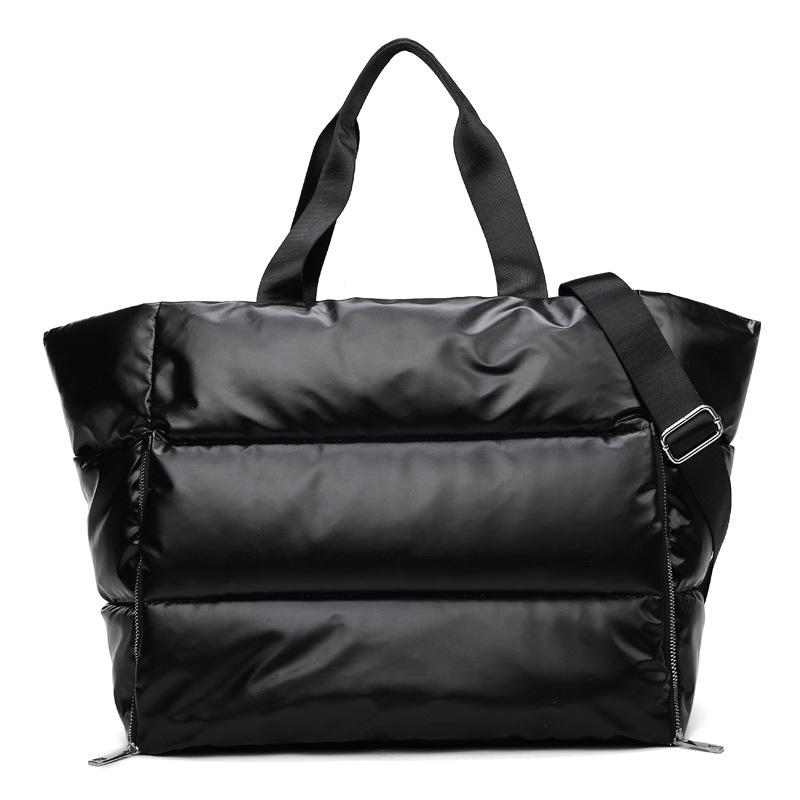 Yogodlns Winter Große Kapazität Wasserdichte Tote Umhängetasche für Frauen Space Pad Baumwolle Feder Daunen Umhängetasche Weibliche Casual Handtaschen 42*23*31cm schwarz von Joom DACH