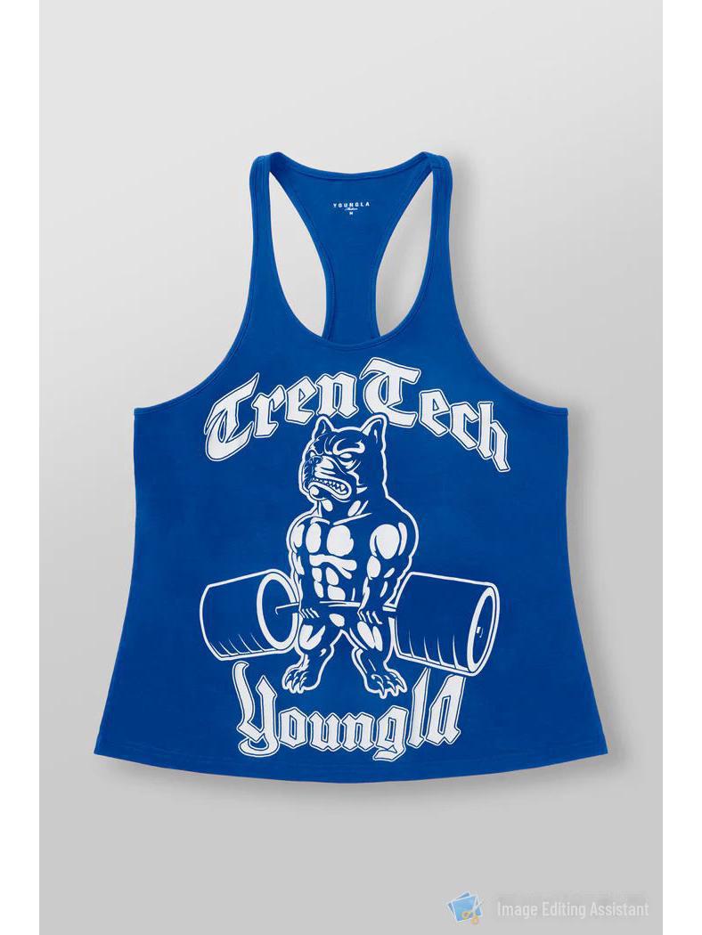 YoungLA Herren-Fitnessweste im amerikanischen Stil, ärmellos, Laufweste aus Baumwolle L blau von Joom DACH