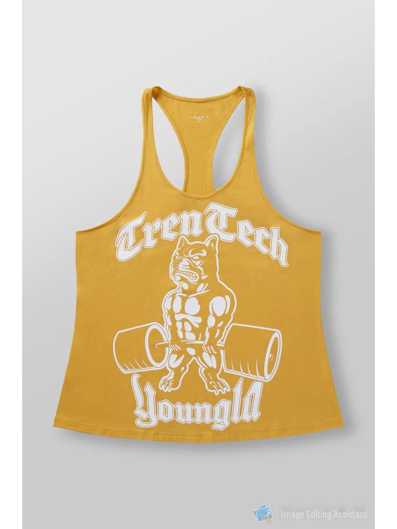 YoungLA Herren-Fitnessweste im amerikanischen Stil, ärmellos, Laufweste aus Baumwolle L gelb von Joom DACH