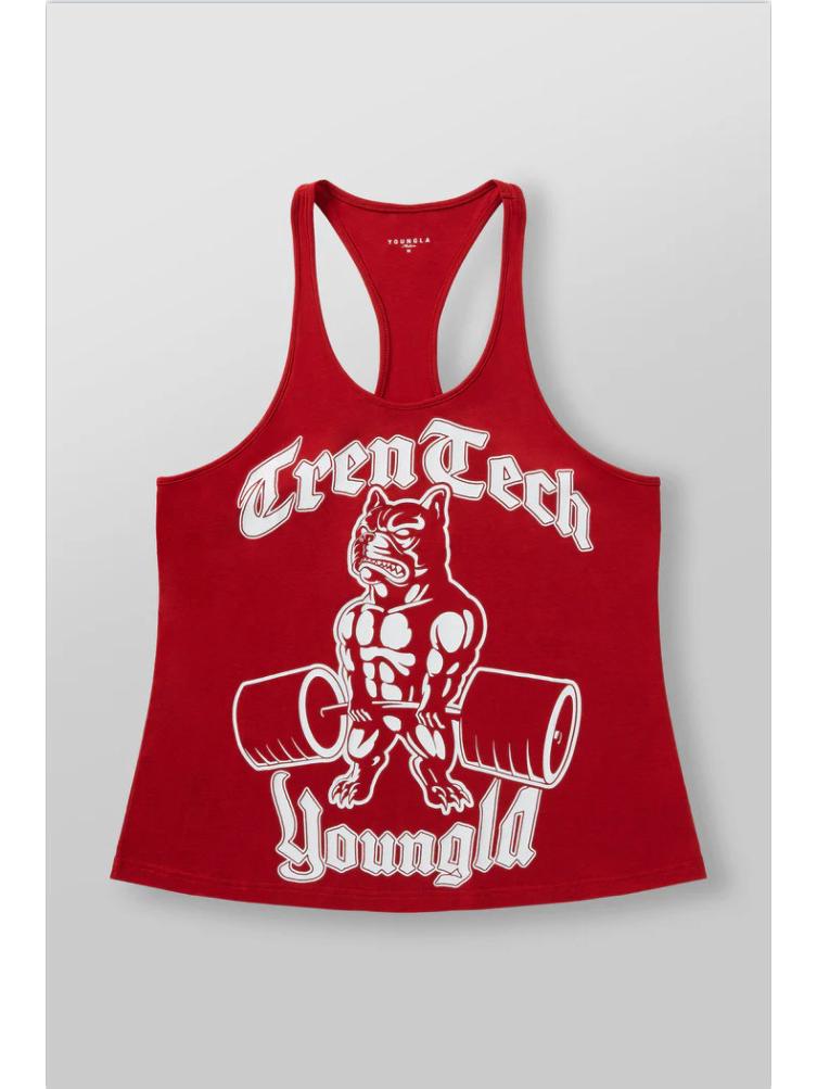 YoungLA Herren-Fitnessweste im amerikanischen Stil, ärmellos, Laufweste aus Baumwolle M rot von Joom DACH