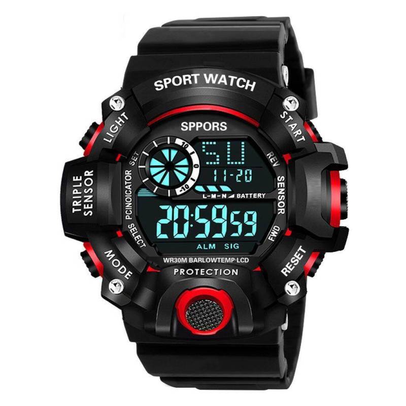 YurKem Mode Sport Student elektronische Uhr Armee wasserdicht leuchtende Zeigeruhr für Männer und Frauen schwarz Geschenk digitale Armbanduhr rot von Joom DACH