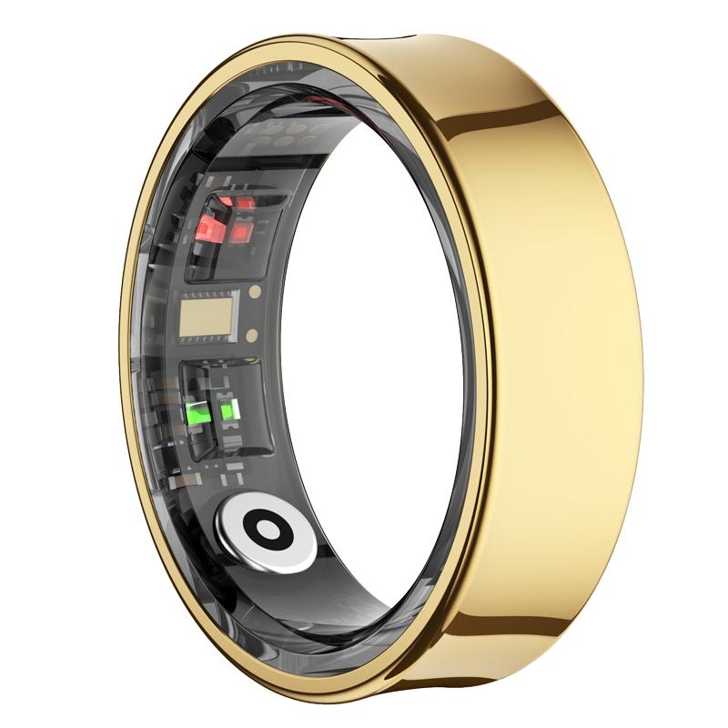 YurKem Smart Ring Herzfrequenz Blut Sauerstoff Blutdruck Messung Männer Frauen Fitness Tracker Sport IP68 Wasserdicht Bluetooth Ring Size 8 (18.3mm) gold von Joom DACH
