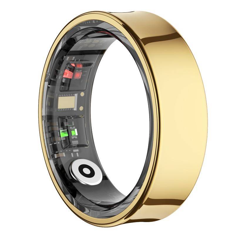 YurKem Smart Ring Herzfrequenz Blut Sauerstoff Blutdruck Messung Männer Frauen Fitness Tracker Sport IP68 Wasserdicht Bluetooth Ring Size 8 (18.3mm) gold von Joom DACH