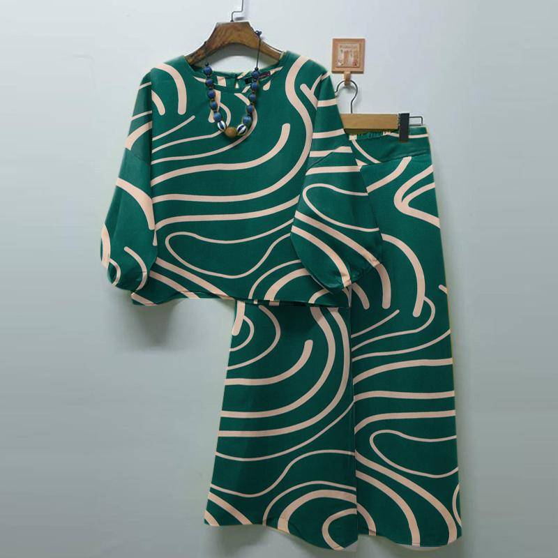 ZANZEA Damen-Bluse und Hose, lässiges zweiteiliges Hosenanzug-Set 3XL grün von Joom DACH