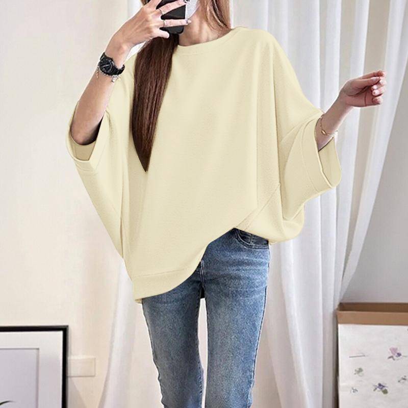 ZANZEA Damen Casual Rundhals Fledermausärmel Locker Bluse S apricot von Joom DACH