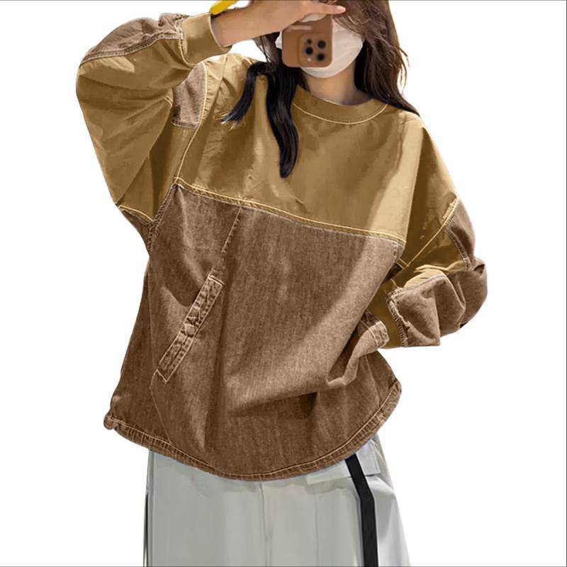 ZANZEA Damen Casual Rundhals Mode Langarm Bluse 4XL khaki von Joom DACH