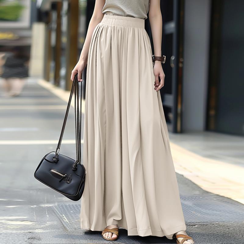 ZANZEA Damen Lässiger, lockerer, langer Maxirock mit elastischer Taille L khaki ZANZEA Damen Lässiger, lockerer, langer Maxirock mit elastischer Taille L khaki von Joom DACH