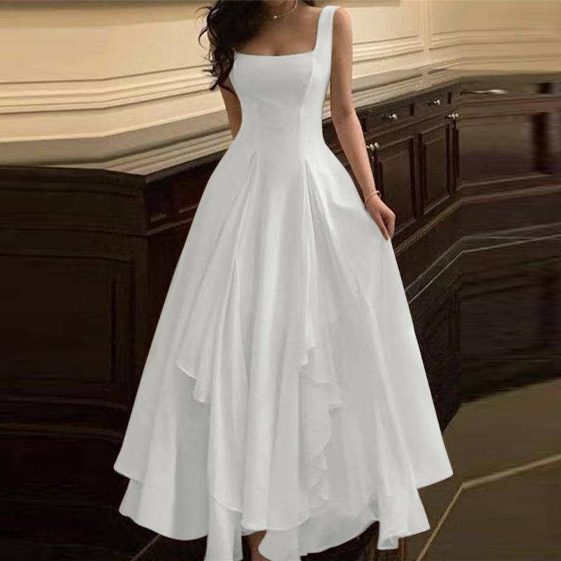 ZANZEA Damen Lässiges Quadratischer Ausschnitt Ärmellos Rüschen Langes Kleid L weiß ZANZEA Damen Lässiges Quadratischer Ausschnitt Ärmellos Rüschen Langes Kleid L weiß von Joom DACH