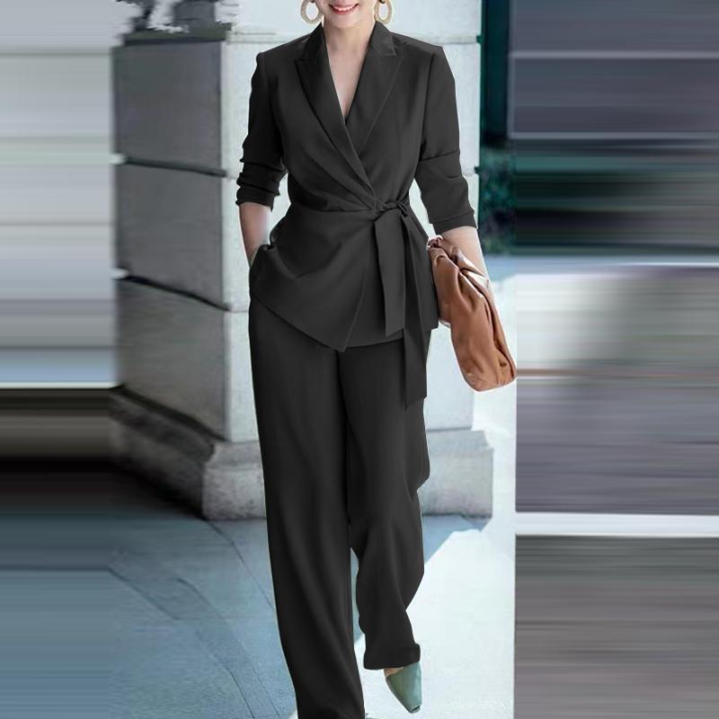 ZANZEA Damen-Set, lässige Strickjacke, Bluse und Hose mit weitem Bein, lockeres zweiteiliges Anzug-Set 3XL schwarz ZANZEA Damen-Set, lässige Strickjacke, Bluse und Hose mit weitem Bein, lockeres zweiteiliges Anzug-Set 3XL schwarz von Joom DACH
