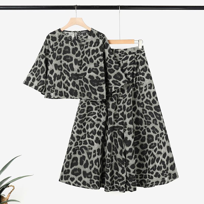 ZANZEA Damen-Set mit bedruckter Bluse mit 3/4-Ärmeln und Hose mit weitem Bein, lässig, zweiteilig 2XL hellgrau von Joom DACH