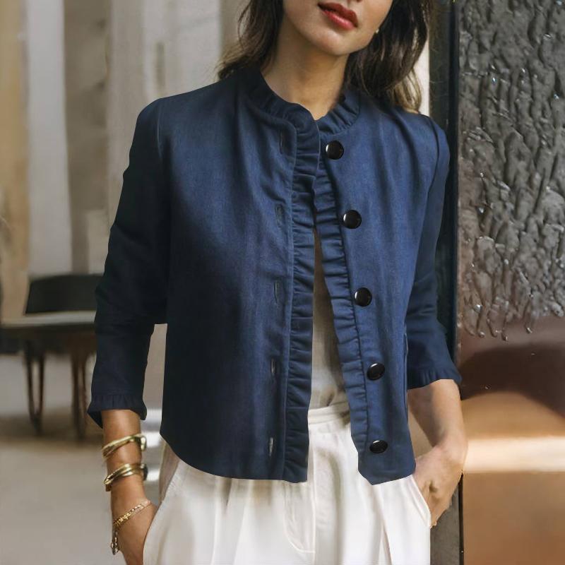 ZANZEA Damen Vintage Rundhals Langarm Taschen Shirts L dunkelblaue von Joom DACH