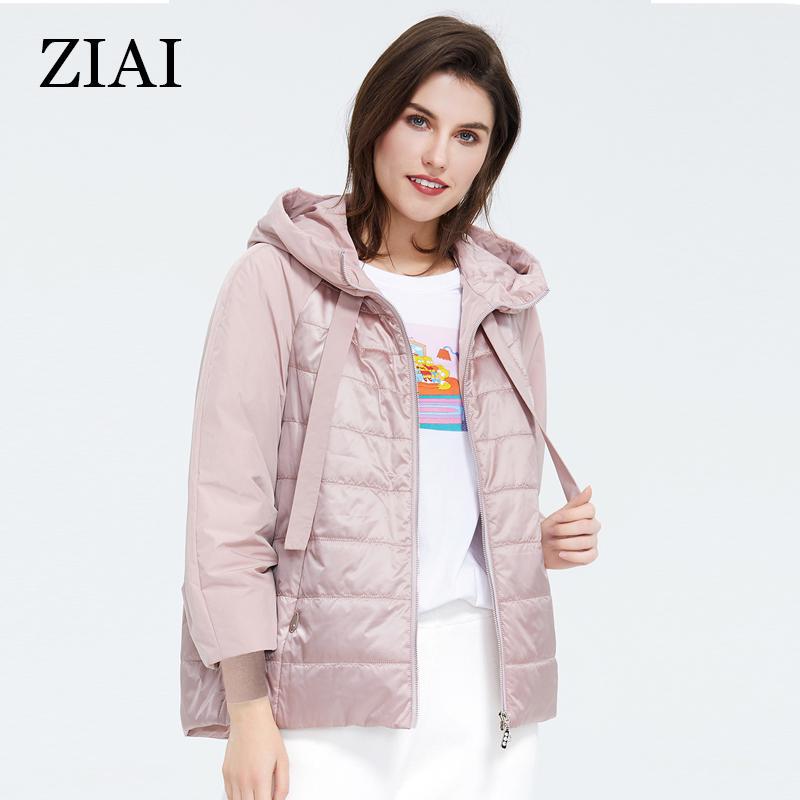 ZIAI Kurzmantel für Damen, Frühling, rosa, modisch, warme Jacke mit Kordelzug, Kapuze für Oberbekleidung L blasse rosa von Joom DACH