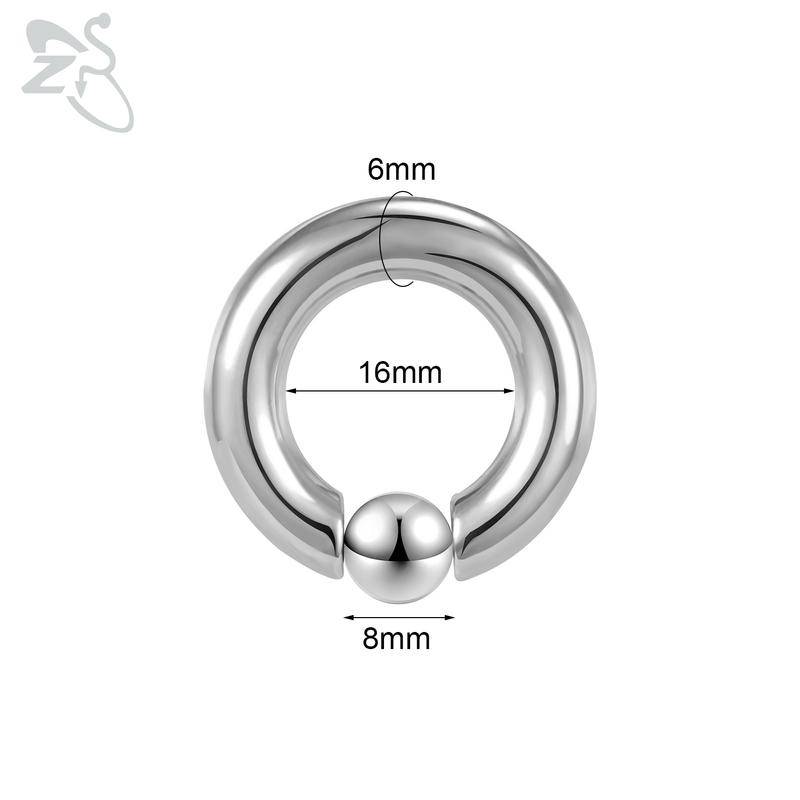 ZS 1 Stück 2/4/6/8G Nasenring aus rostfreiem Stahl in Hufeisenform für Männer mit Innengewinde und großem Durchmesser, Ohr-Expander-Septum-Piercing Style 3 von Joom DACH