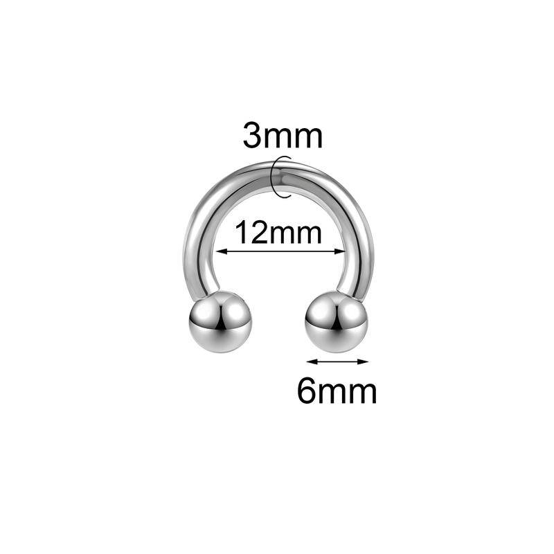 ZS 1 Stück 2/4/6/8G Nasenring aus rostfreiem Stahl in Hufeisenform für Männer mit Innengewinde und großem Durchmesser, Ohr-Expander-Septum-Piercing Style 7 von Joom DACH