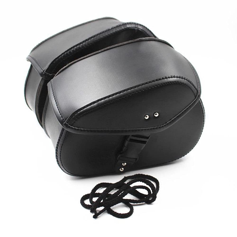 ZSADZS Motorrad Amerikanische Seite Großes Fassungsvermögen Luxus Werkzeug Leder Set mit 2 Taschen, Aufbewahrung, Tasche, Reise, Touring, Tasche, Wasserdicht, Leder, (Schwarz-A) von Joom DACH