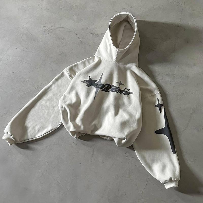 ZYLLO Hip Hop Street Paar Sweatshirt Print Kapuzenpullover Locker Lässig Hoodie Tide Männer Frauen Kleidung XL beige von Joom DACH