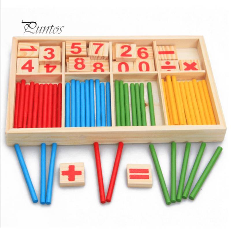 Zählstäbe aus Holz Baustein Montessori mathematische Kinder Bildung Spielzeug von Joom DACH