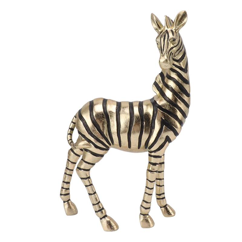 Zebra-Statuen aus Kunstharz, Gold, lebendig, rutschfest, kompakt, simulierte Tierstatuen für die Heimdekoration von Joom DACH