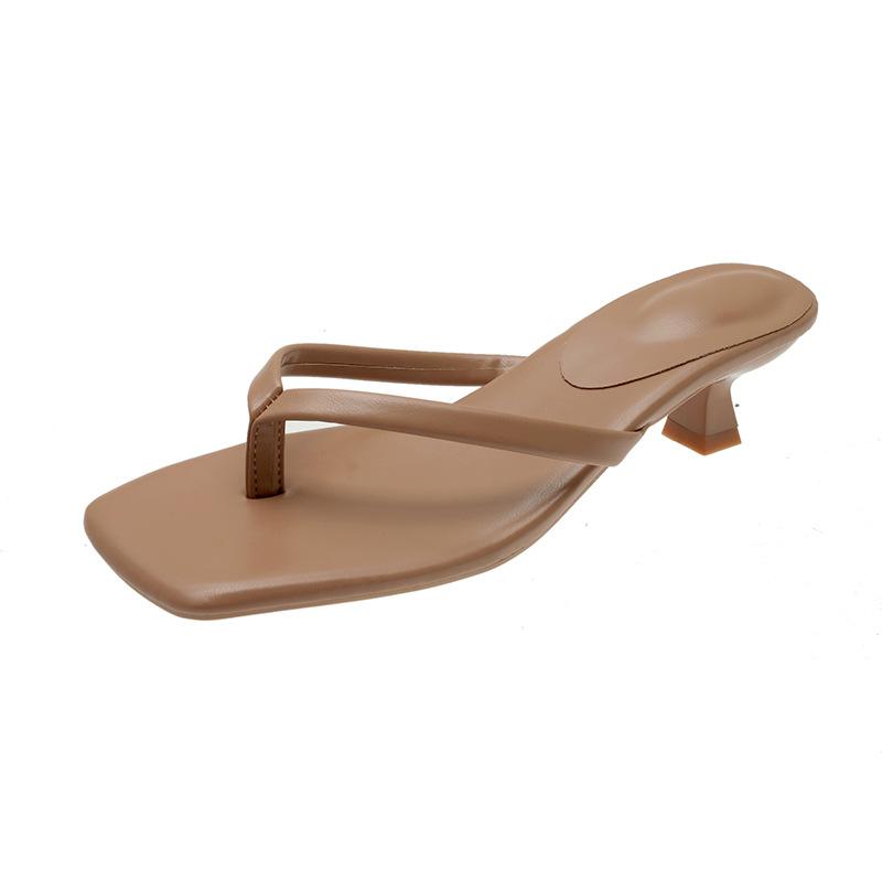 Zehenfreie coole Hausschuhe Sommer neue Flip-Flops High Heel Pfennigabsatz Oberbekleidung eckige Spitze große Größe Sandalen Damen 40 apricot Zehenfreie coole Hausschuhe Sommer neue Flip-Flops High Heel Pfennigabsatz Oberbekleidung eckige Spitze große Größe Sandalen Damen 40 apricot von Joom DACH