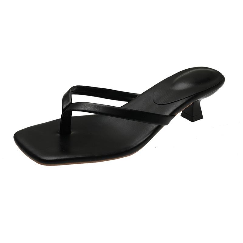 Zehenfreie coole Hausschuhe Sommer neue Flip-Flops High Heel Pfennigabsatz Oberbekleidung eckige Spitze große Größe Sandalen Damen 42 schwarz Zehenfreie coole Hausschuhe Sommer neue Flip-Flops High Heel Pfennigabsatz Oberbekleidung eckige Spitze große Größe Sandalen Damen 42 schwarz von Joom DACH