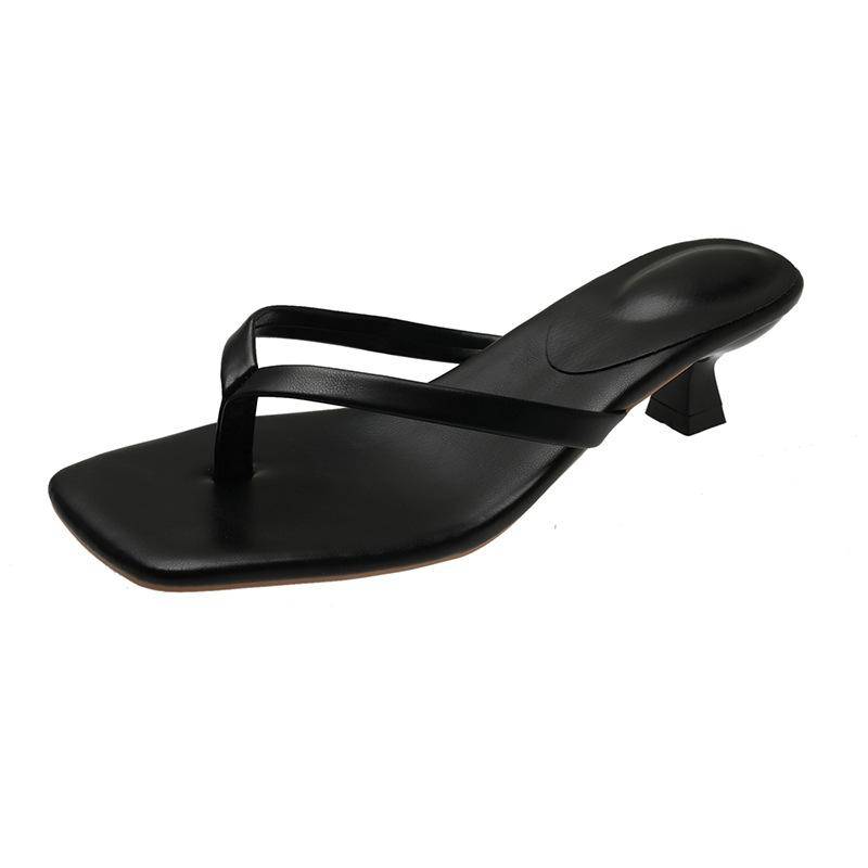 Zehenfreie coole Hausschuhe Sommer neue Flip-Flops High Heel Pfennigabsatz Oberbekleidung eckige Spitze große Größe Sandalen Damen 42 schwarz Zehenfreie coole Hausschuhe Sommer neue Flip-Flops High Heel Pfennigabsatz Oberbekleidung eckige Spitze große Größe Sandalen Damen 42 schwarz von Joom DACH