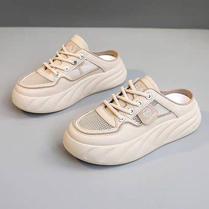 Zehenkappen-Slipper für Damen, Sommer, neues Mesh, atmungsaktiv, hängende Strand-Halbpantoffeln, Oberbekleidung, Schlupfsandalen 40 von Joom DACH