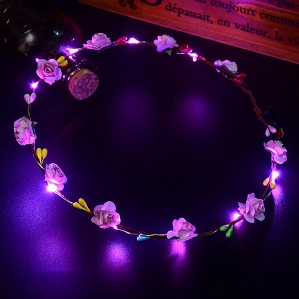 Zehn Led-leuchten Radiant Blume Ring Kopfbedeckungen Für frauen Koreanische Version Reben Kopf Blume rosa von Joom DACH