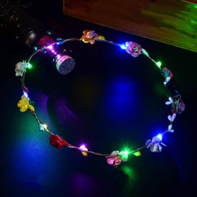 Zehn Led-leuchten Radiant Blume Ring Kopfbedeckungen Für frauen Koreanische Version Reben Kopf Blume bunt von Joom DACH