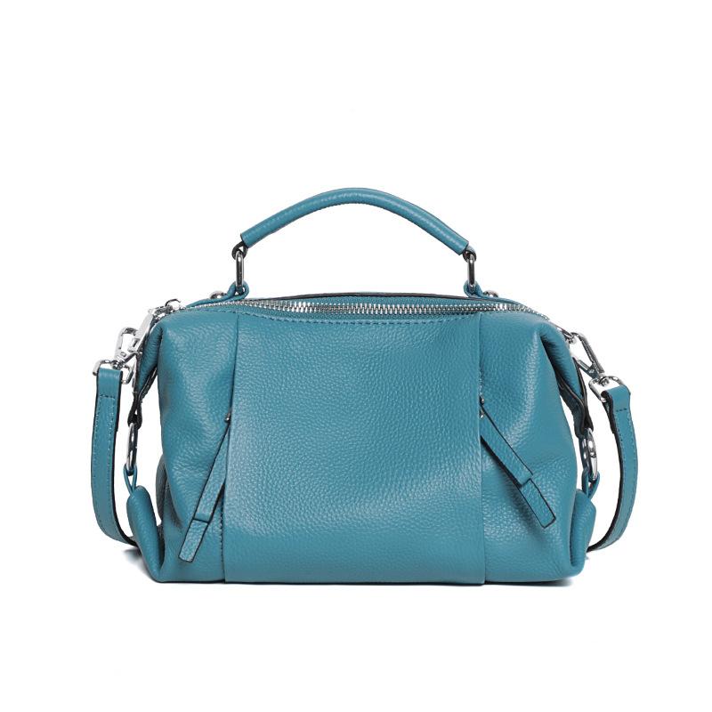 Zency Damen-Tasche aus echtem Leder, einfache hochwertige Einkaufstasche, kleine Vintage-Boston-Handtasche, weibliche Umhängetaschen 2022, Umhängetasche hellblaue Zency Damen-Tasche aus echtem Leder, einfache hochwertige Einkaufstasche, kleine Vintage-Boston-Handtasche, weibliche Umhängetaschen 2022, Umhängetasche hellblaue von Joom DACH