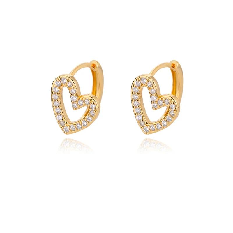 Zirkon Herz Pendientes Ohrringe Für Frauen Edelstahl Gold Farbe Piercing Ohrring 2024 Trend Zubehör Schmuck aretes mujer CHINA von Joom DACH
