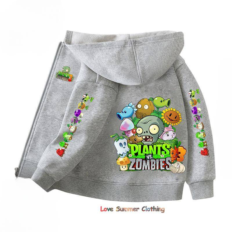 Zombies Zip Up Hoodie Kawaii Kinder Streetwear Pflanzen Kinder Hoodie Zombies Reißverschluss Kinder Sweatshirt Kind Mädchen Junge Top Kapuzenpullover 140 von Joom DACH