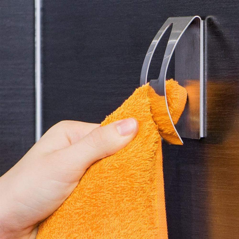 Zubehör Küche Selbstklebende Hardware Clip Aufhänger Badezimmer Halter Haushalt Wand Handtuch Rack Lagerung Edelstahl silber von Joom DACH