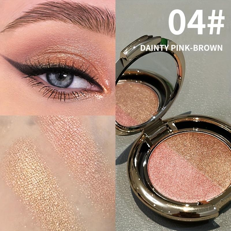 Zweifarbiger Lidschatten Schimmer & Smoky Braun/Blau-Schwarz Mehrfarbige Lidschattenpalette - Nass-/Trockenformel, Langanhaltender wasserfester & schweißfester Lidschatten 04 von Joom DACH