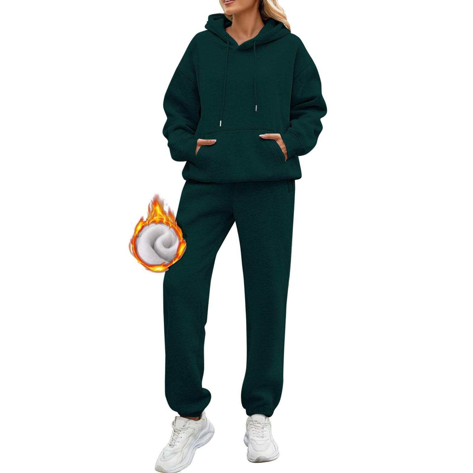 Zweiteilige Damen-Outfits, Kapuzenpullover, Sweatsuit-Sets, übergroßes Sweatshirt, Baggy-Herbstmode-Jogginghose mit Taschen XXL von Joom DACH
