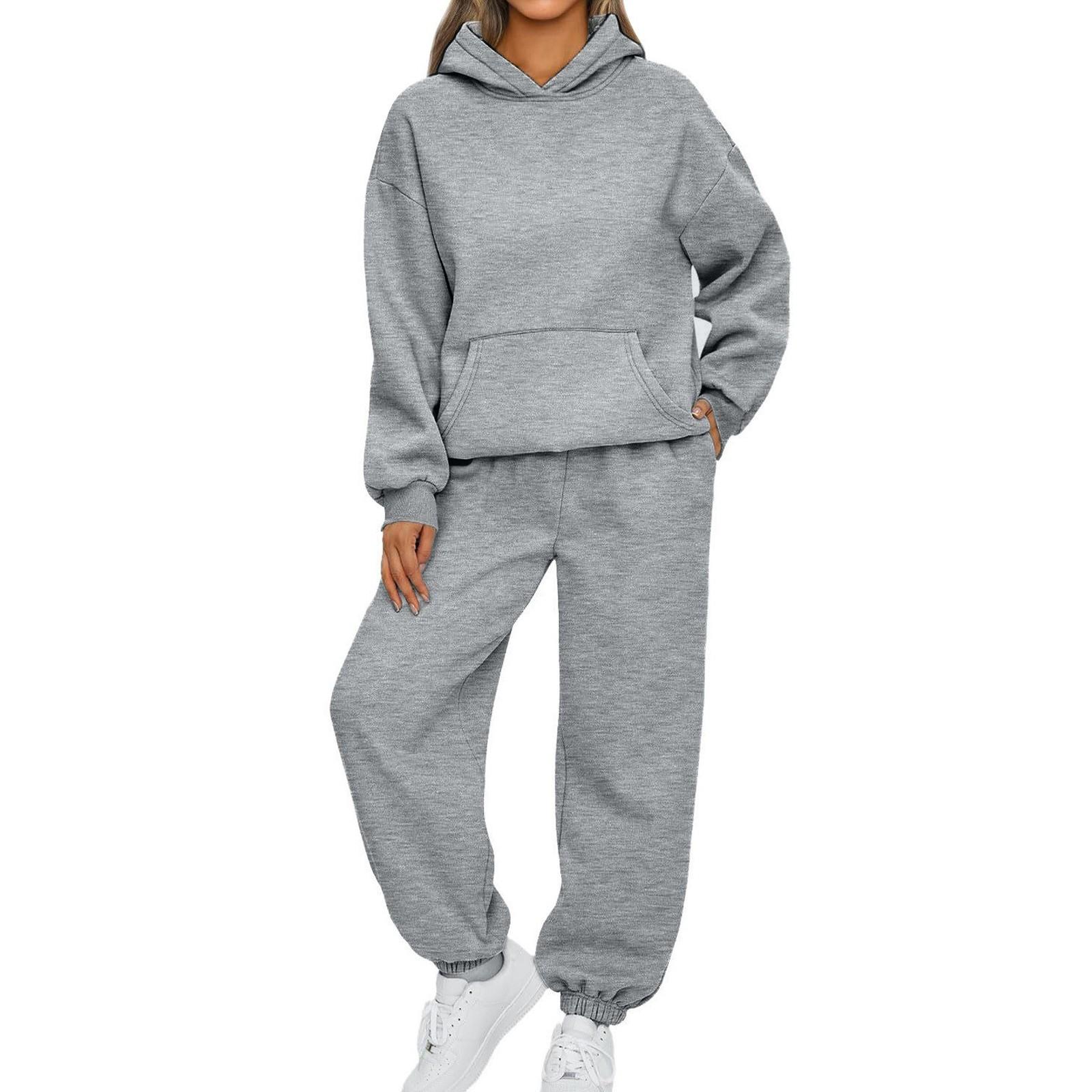 Zweiteilige Damen-Outfits, Kapuzenpullover, Sweatsuit-Sets, übergroßes Sweatshirt, Baggy-Herbstmode-Jogginghose mit Taschen XXL von Joom DACH