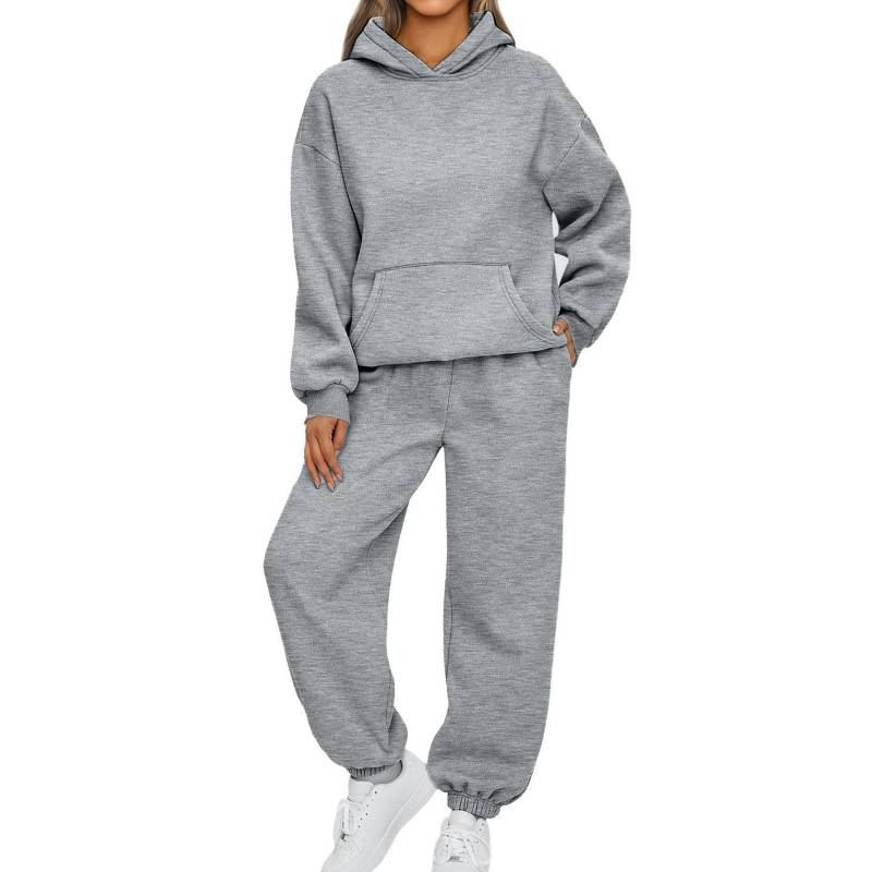 Zweiteilige Damen-Outfits, Kapuzenpullover, Sweatsuit-Sets, übergroßes Sweatshirt, Baggy-Herbstmode-Jogginghose mit Taschen XXL von Joom DACH