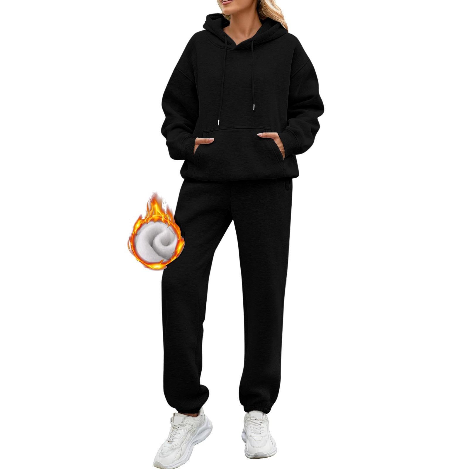 Zweiteilige Damen-Outfits, Kapuzenpullover, Sweatsuit-Sets, übergroßes Sweatshirt, Baggy-Herbstmode-Jogginghose mit Taschen XXXL von Joom DACH
