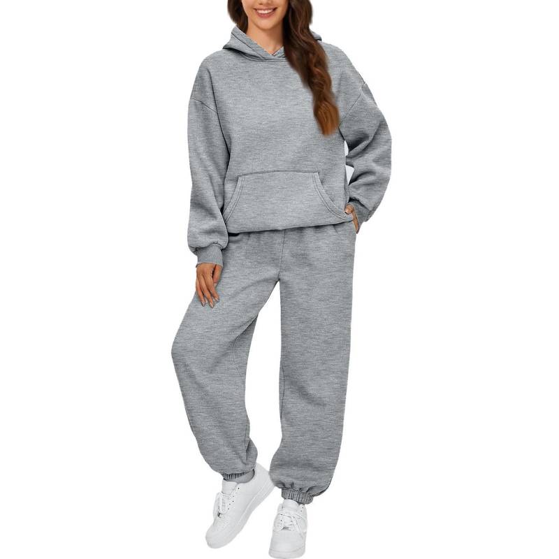 Zweiteilige Damen-Outfits, Kapuzenpullover, Sweatsuit-Sets, übergroßes Sweatshirt, Baggy-Herbstmode-Jogginghose mit Taschen XXXL von Joom DACH