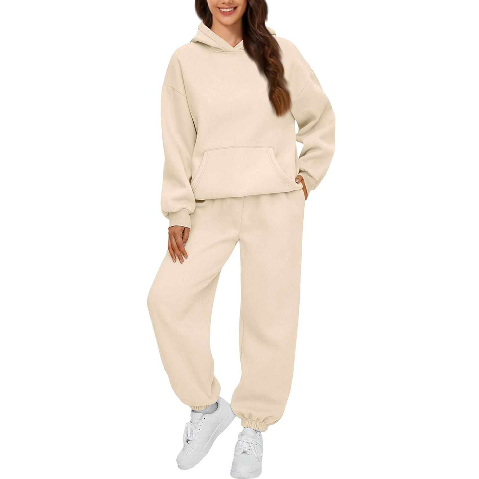 Zweiteilige Damen-Outfits, Kapuzenpullover, Sweatsuit-Sets, übergroßes Sweatshirt, Baggy-Herbstmode-Jogginghose mit Taschen XXXL von Joom DACH