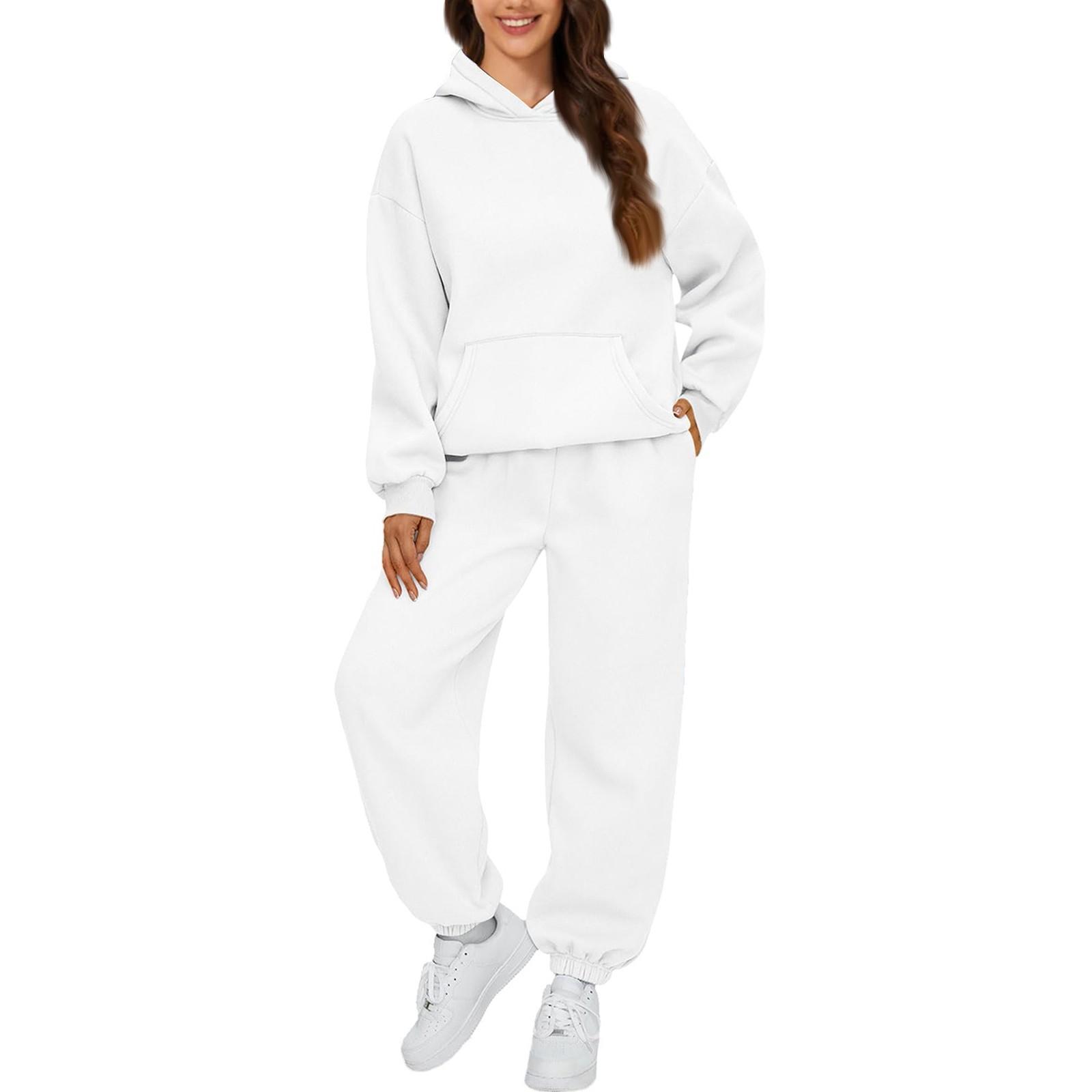 Zweiteilige Damen-Outfits, Kapuzenpullover, Sweatsuit-Sets, übergroßes Sweatshirt, Baggy-Herbstmode-Jogginghose mit Taschen XXXL von Joom DACH